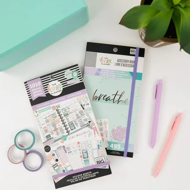 Me & My Big Ideas Happy Planner Sticker Value Pack-Wellness, 1010/Pkg, Multi