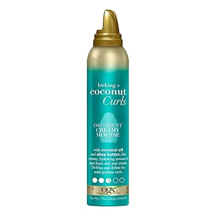 OGX Locking + Coconut Curls Decadent Creamy Mousse, 7.9 Ounce