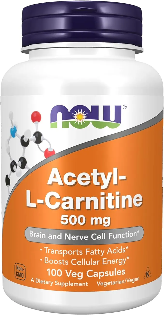 Now Acetyl-L Carnitine, 500 mg, Vcaps - 100 vcaps