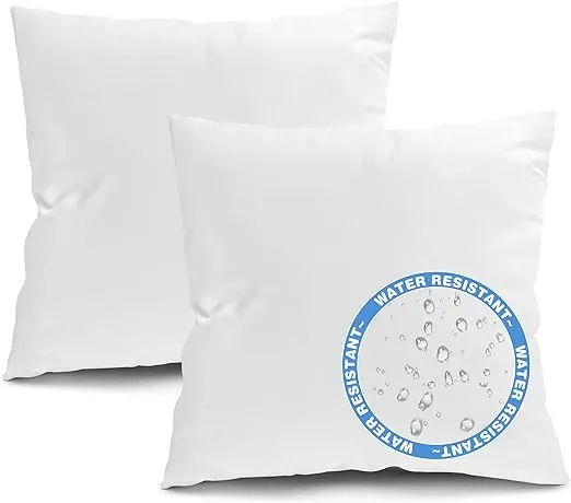 Fixwal 22x22 Inches Outdoor Pillow Inserts Set of 2, Waterproof Decorative Throw Pillows Insert, Square Pillow Form for Patio, Furniture, Bed, Living Room, Garden (White)Fixwal 22x22 Inches Outdoor Pillow Inserts Set of 2, Wate…