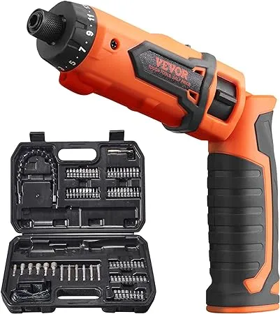 VEVOR Cordless Screwdriver,8V 7Nm Electric Screwdriver Rechargeable Set with 82 Accessory Kit and Charging Cable,Screw Gun with 20+1 Torque Setting & Twistable Handle for Home DIY.