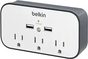 Belkin BSV300TTCW USB Wall-Mount Surge Protector