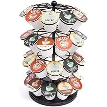 Nifty K Cup Holder – Compatible with K-Cups, Coffee Pod Carousel | 35 K Cup Holder, Spins 360-Degrees, Lazy Susan Platform, Modern Black Design, Home or Office Kitchen Counter Organizer