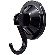 Suction Cup Hooks, Powerful Vacuum Wreath Hangers for Glass Door or Window, Set of 4, Black