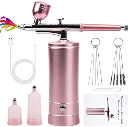 Airbrush-Kit Rechargeable Cordless Airbrush Compressor - Auto Handheld Airbru...