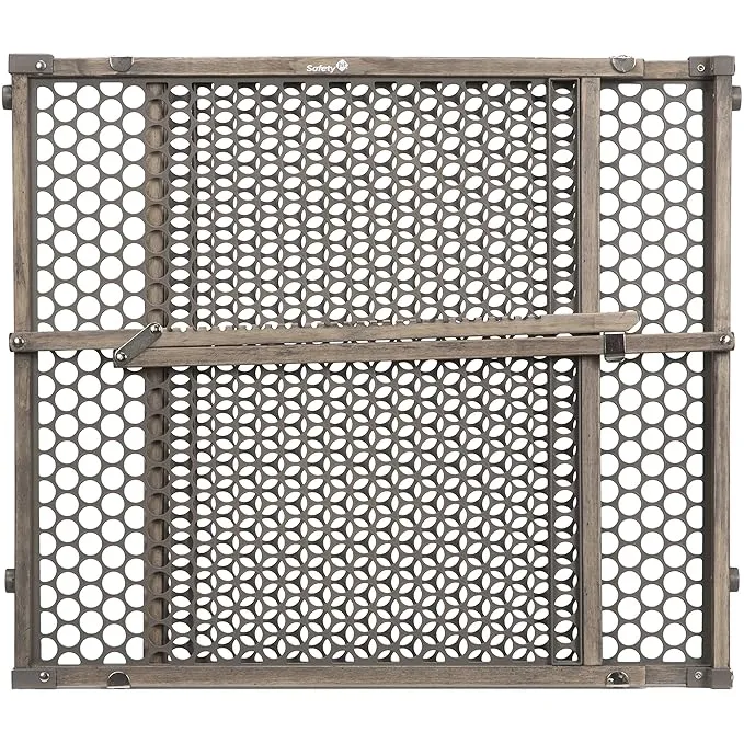 Safety 1st Vintage Wood Baby Gate with Pressure Mount Fastening (Gray)