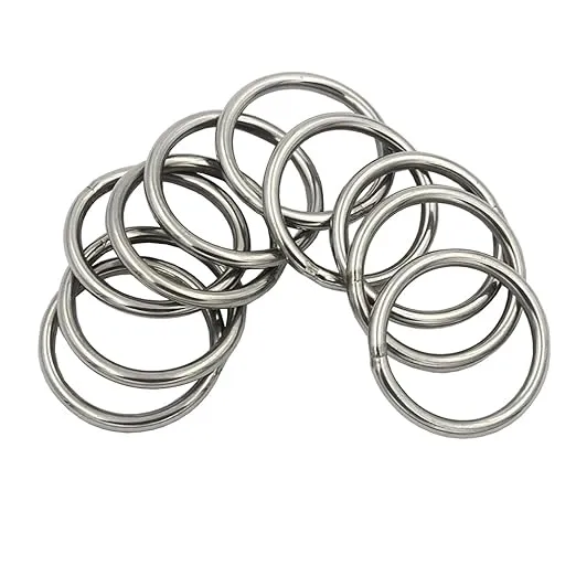 DGOL 24 Packs 1-1/2 inch Welded O Ring 304 Stainless Steel Round Ring Buckles, Inner Diameter 1-1/4 inch