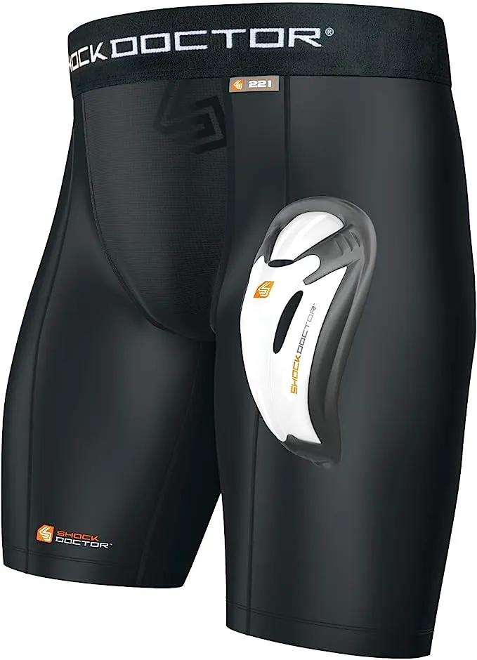 NEW Shock Doctor Core Compression Shorts with Bio-Flex Athletic Cup TEEN LARGE