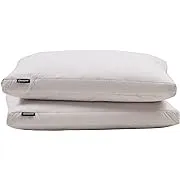 Beautyrest Microfiber Medium Firm 2-Inch Gusset Feather 2 Pack Bed Pillows, Standard, White 2 Count