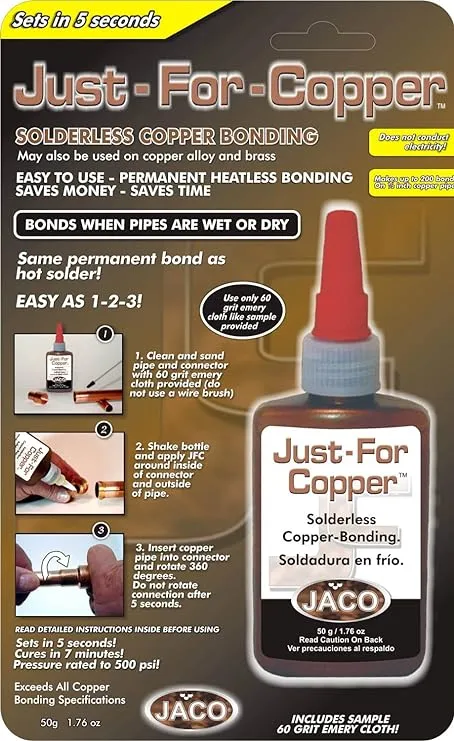 Jackson Industries Just For Copper Solderless Copper Bond - 1.85 oz bottle