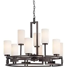 DESIGNERS FOUNTAIN 83889-FBZ Del Ray 9 Light Chandelier, 34" x 26.25" x 64", Flemish Bronze