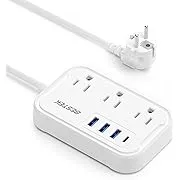 European UK Travel Plug Adapter - US to Europe Power White 