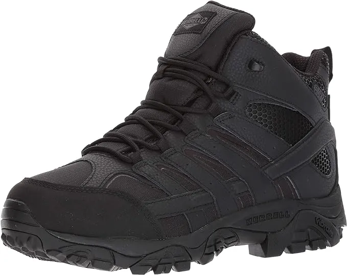 Merrell Men's Moab 2 Mid Tactical Waterproof Military Boot, Black, 8