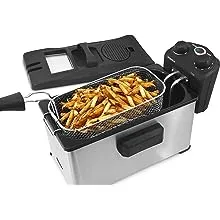 Elite Gourmet EDF2100 Electric Immersion Deep Fryer Removable Basket Adjustable Temperature, Lid with Viewing Window and Odor Free Filter, 2 Quart / 8.2 cup