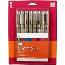 Sakura Pigma Micron Pens - Set of 8, Assorted Colors, 08