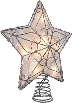 Kurt Adler 10-Light Metal Trimmed Capiz Star Treetop