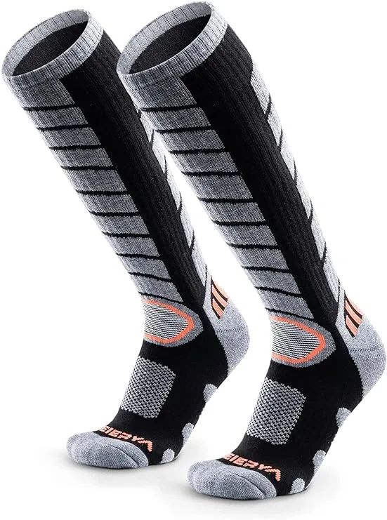 Ski Sock Merino Wool Ski Socks Mens Womens Skiing & Snowboarding Socks, Over The Calf