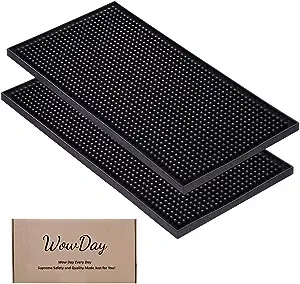 Bar Mat for Cocktail and Coffee Bar 6&#034; x 12&#034; Rubber Bar Service Spill Mat for...