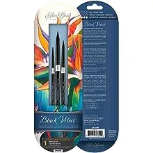 Silver Brush Limited SLM 3099 Susan Louise Moyer Basic Watercolor Brush Set, Set of 3, Black Velvet Round Brushes, Sizes 4, 8, and 12