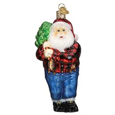 Old World Christmas Ornaments Lumberjack Santa Glass Blown Ornaments For Christmas Tree