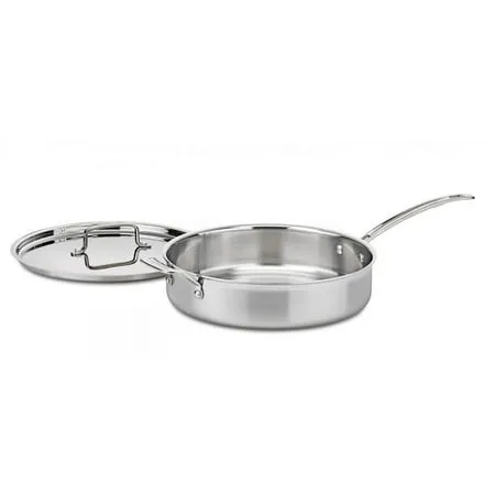 Cuisinart Chef's Classic Stainless 5.5 Quart Sauté Pan with Helper Handle & Cover