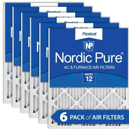 Nordic Pure 24x24x1 Pleated MERV 12 Air Filters (3 Pack)