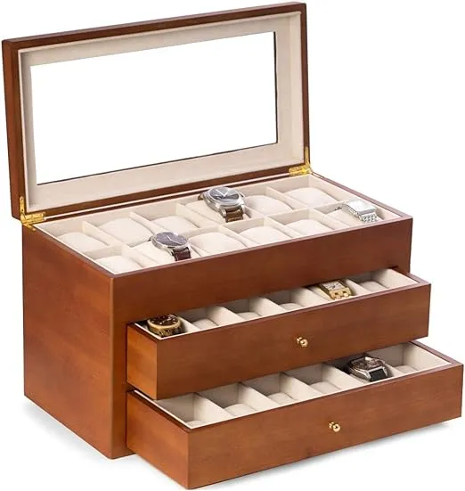 Bey Berk Cherry Wood 36 Watch Box Brown