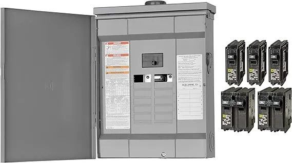 Homeline 125 Amp 12-Space 24-Circuit Outdoor Main Breaker Plug-On Neutral Load Center - Value Pack