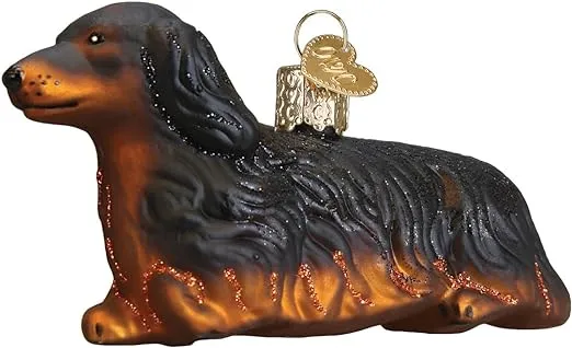 Old World Christmas Long-Haired Dachshund Dog Ornament