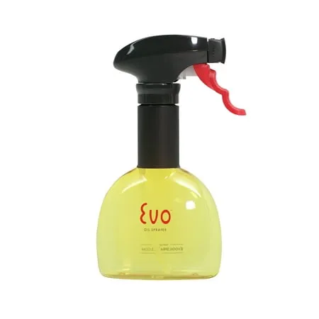 Evo Oil Sprayer Bottle, Non-Aerosol for Olive Cooking Oils, 8-ounce Capacity, Set of 2, Yellow