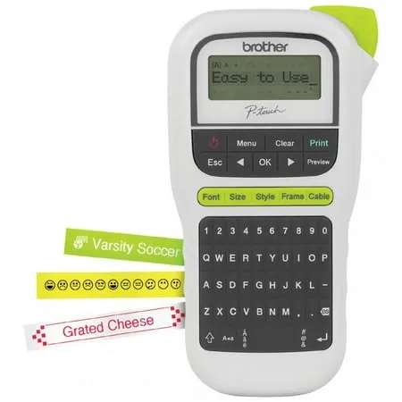 Brother P-touch, PTH110, Easy Portable Label Maker, Lightweight, QWERTY Keyboard, One-Touch Keys, White