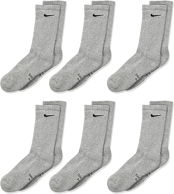 Nike Boy`s Performance Cushioned Dri FIT Crew Socks 3 Pack