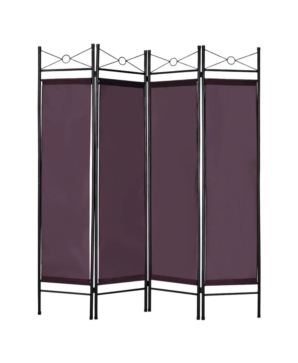 Costway 4-Panel Black + White Metal Folding Contemporary/Modern Style Room Divider Lowes.com