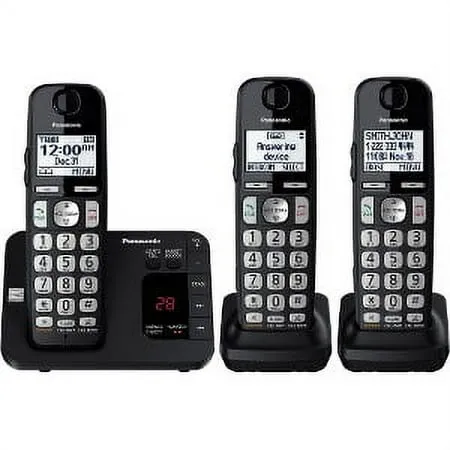 Panasonic DECT 6.0 Expandable Cordless Phone System with Answering Machine and Call Blocking - 2 Handsets - KX-TGE432B (Black)