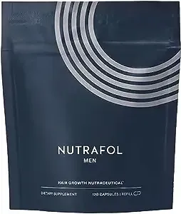 Nutrafol Men's Hair Growth Supplements, Clinically Tested for Visibly Thicker Hair and Scalp Coverage, Dermatologist Recommended - 1 Month Supply