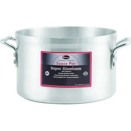 Winco USA Super Aluminum Sauce Pot, Heavy Weight, 20 Quart, Aluminum