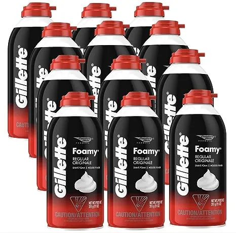 Pack of (12) Gillette Foamy Shave Foam Original 11 Ounce