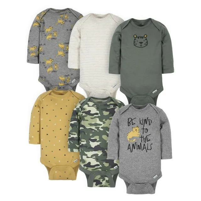 Gerber Baby Boys' Long Sleeve Onesies Bodysuits