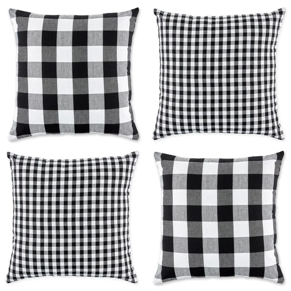 DII 4-Pack Black and White Standard Cotton Pillow Case