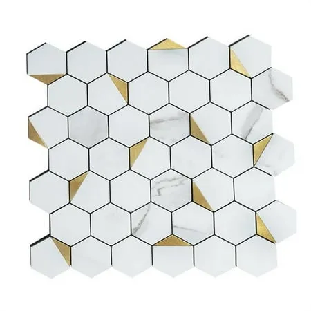 Art3d 10-Sheet Peel and Stick Backsplash for Kitchen Décor, Self-Adhesive Tile Hexagon Mosaic Tiles