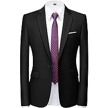 Mens Blazer Suit Jacket Slim Fit Sports Coat Casual One Button Wedding Business Blazer for Men BlackMens Blazer Suit Jacket Slim Fit Sports Coat Casual One B…