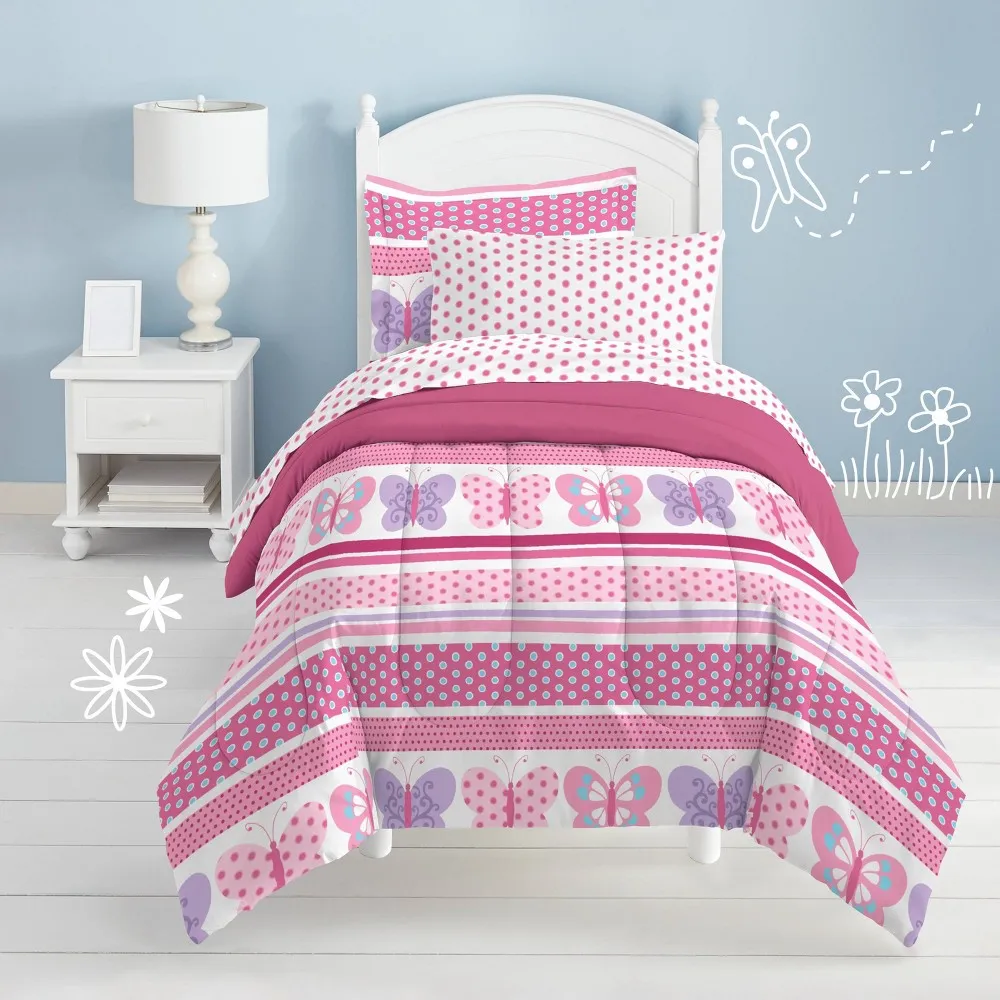 Dream Factory Butterfly Dots Comforter Set