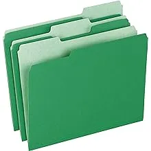 Pendaflex Two-Tone Color File Folders, Letter Size, 1/3 Cut, Bright Green, 100 Per box (152 1/3 BGR)Pendaflex Two-Tone Color File Folders, Letter Size, 1/3 Cut, Bright Green, 100 Per box (152 1/3 BGR)