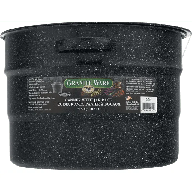 Granite Ware 21.5 qt Water Bath Canner with Rack, Black