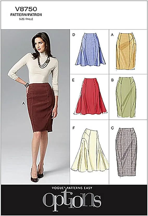 Vogue Patterns V8750 Misses' Skirt, Size D5 (12-14-16-18-20)