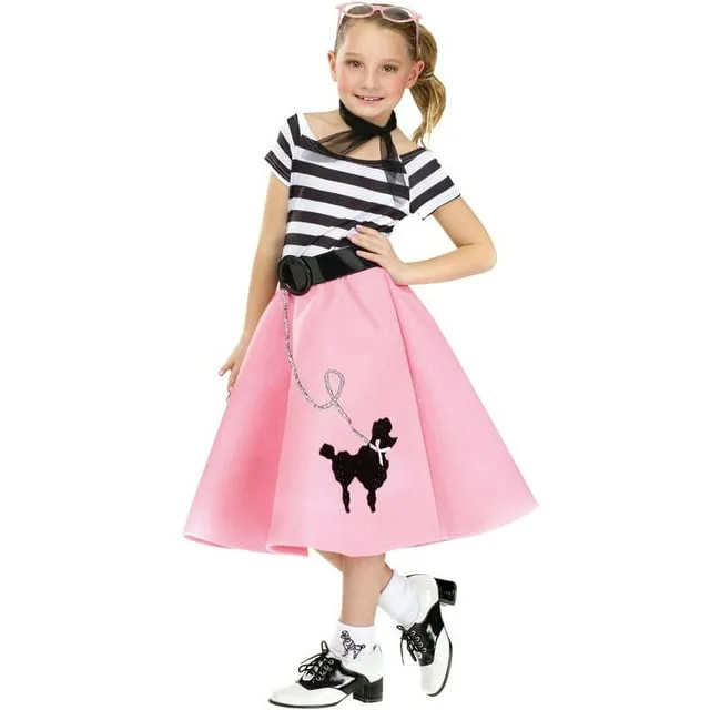 50&#039;s Soda Shop Sweetie Poodle Dress Child Costume