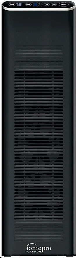 Ionic Pro 90IP01UA01 Pro Platinum Air Purifier, 600 Sq Ft Room Capacity, Black