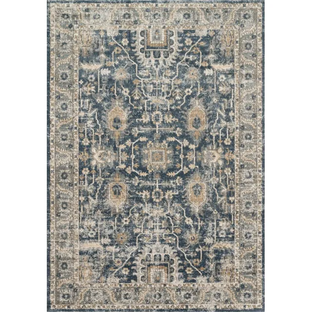 Loloi II Teagan Collection TEA-03 Area Rug 7'-11" x 10'-6" Denim/Pebble Rectangular 0.25" Thick