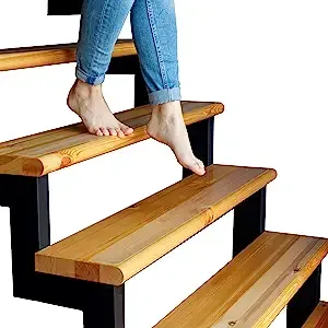 Clear Stair Treads Non Slip for Wooden Steps Indoor & Outdoor with Roller [15 Pcs 24''x 4''] - Peel and Stick Stair Grips Non Slip - Anti Slip Grip Tape Stair Runner by EdenProducts