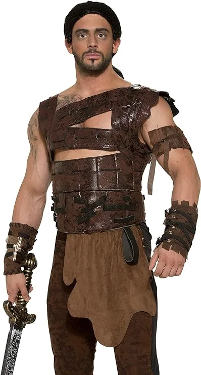 Forum Men's Medieval Fantasy Costume Armor and Belt, Brown, One Size